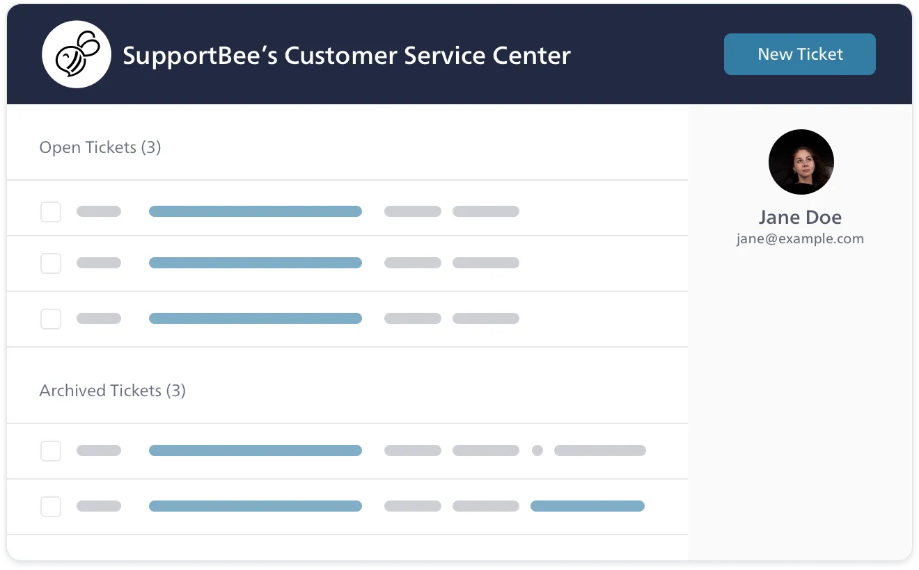 Your clients have access to all their tickets in the customer portal