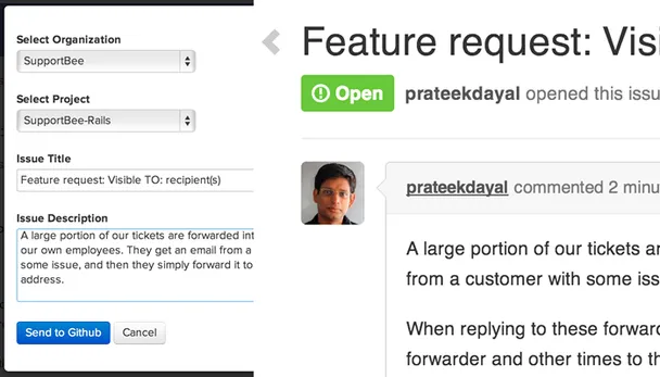 Screenshot of Github Issues