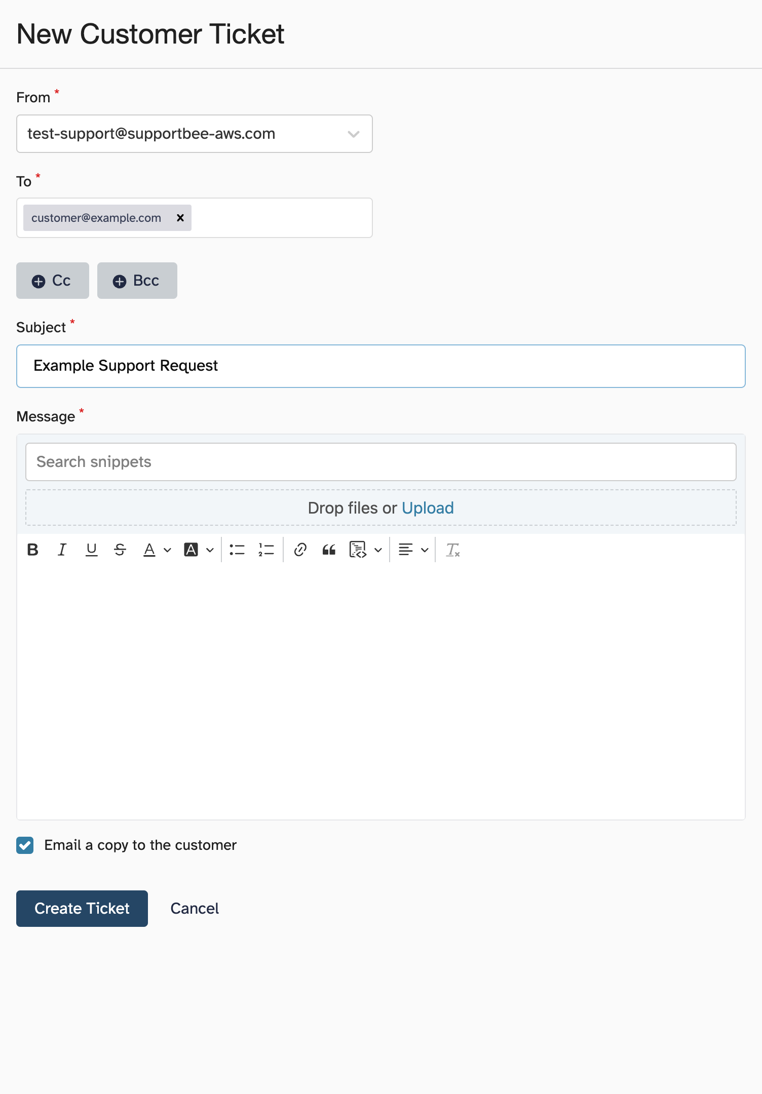 New Ticket Form Filled