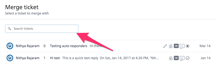 Merge search archived tickets