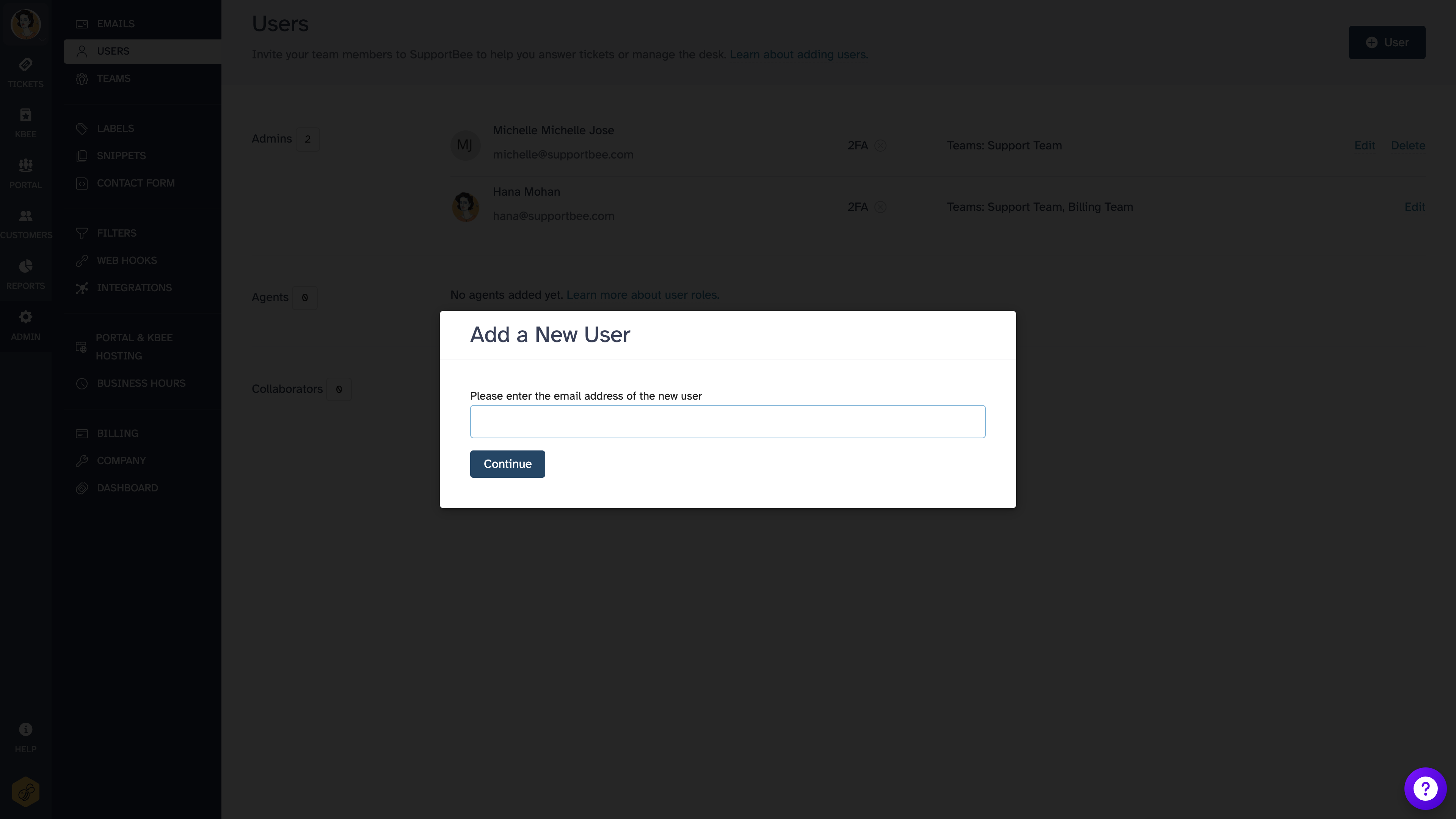 Add user form